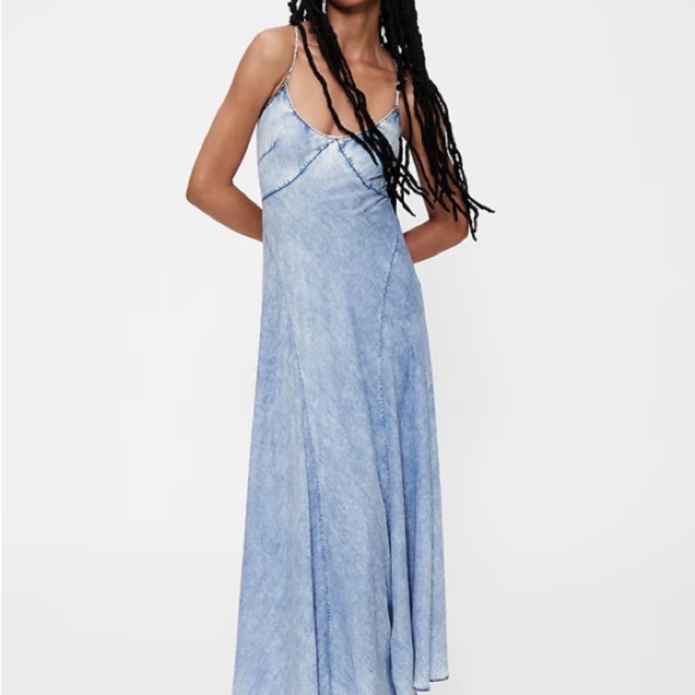 GAP Light Blue Denim Maxi Dress (New w/ Tags, Size 2)